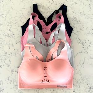 Bundle of 4 Victoria’s Secret angel max sport bras 32D . Pink and purple NWOT.